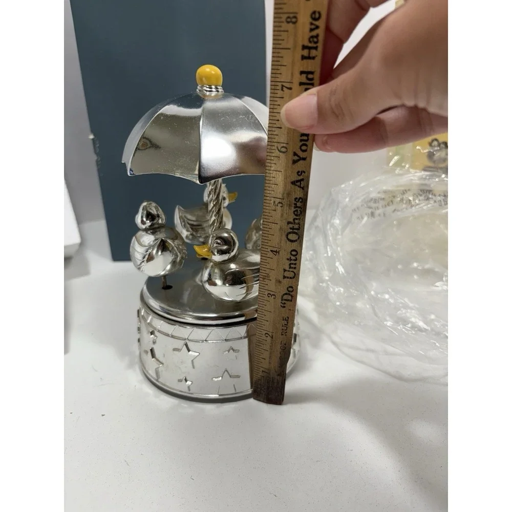 Reed & Barton Silver Something Duckie Carousel Ducks Musical Works Mint Conditio